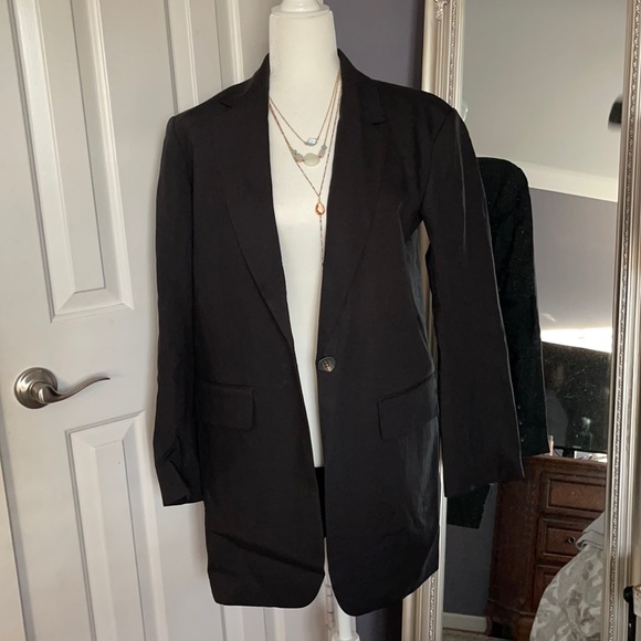 COPY - NWOT H&M oversized boyfriend black blazer size Medium - Picture 4 of 4